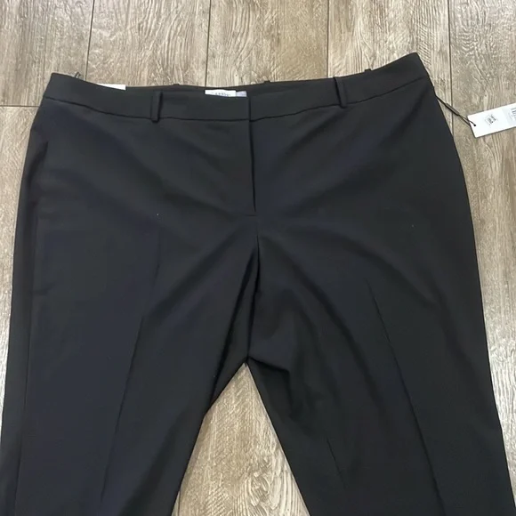 Calvin Klein Black Plus Size Solid Straight Leg Pants - Picture 2 of 8
